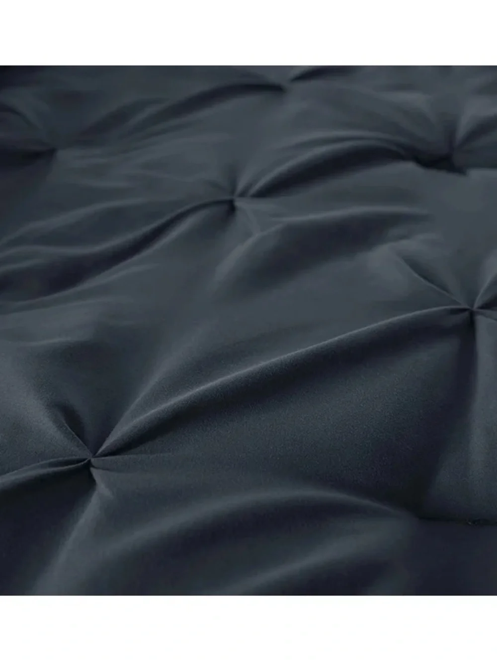 Plush Pintuck king 3 piece Comforter Set - Dark Charcoal